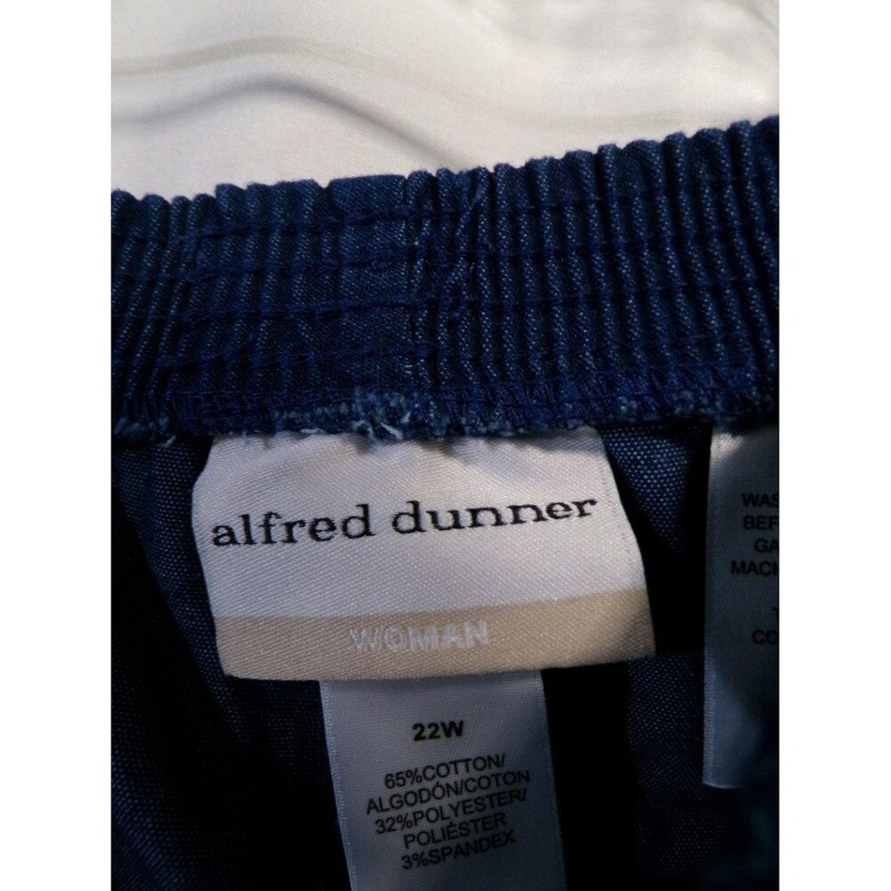 Alfred Dunner Women's Pants 22W Plus Navy Wide Leg Pull On Knit - Picture 3 of 5